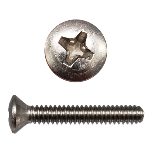 #6-32 x 1" Phillips Oval Head Machine Screw, 18-8 Stainless Steel