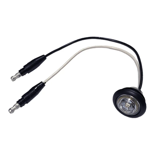 LED Marker/ Clearance, PC-Rated Round, w/ two .180 Bullets, Clear Lens, 0.75", Amber, clear lens