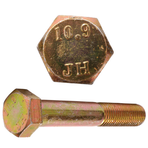 M16-1.50 x 30 mm Cap Screw, Yellow Zinc Finish