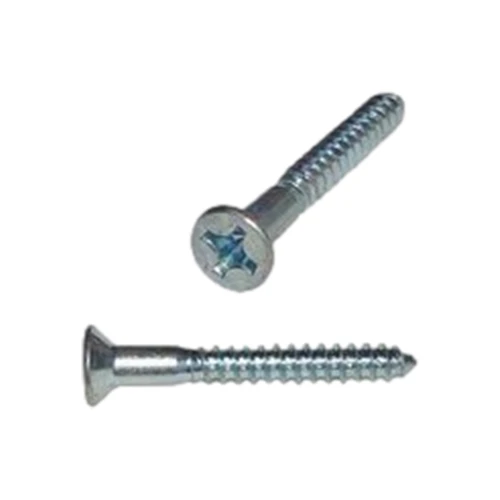 #8 x 1-1/2" Phillips Flat Head, Wood Screw, Zinc