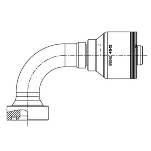 -12 Hose x -12 End, CAT Flange, 90 deg Elbow, 4S Series