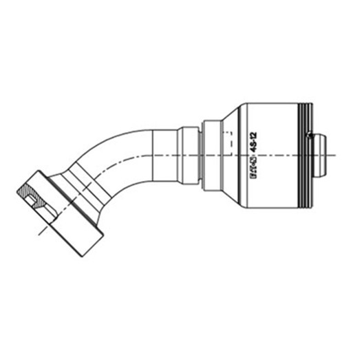 -16 Hose x -16 End, CAT Flange, 45 deg Elbow, 4S Series