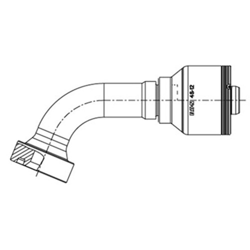 -16 Hose x -16 End, CAT Flange, 67.5 deg Elbow, 4S Series