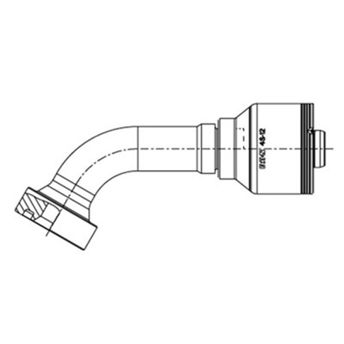 -16 Hose x -16 End, CAT Flange, 60 deg Elbow, 4S Series