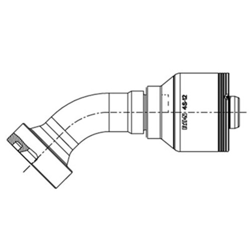 -16 Hose x -20 End, SAE Code 61 Flange, 45 deg Elbow, 4S Series