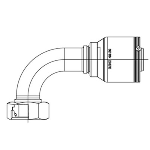-20 HOSE X -32 END, Female Swivel DIN 24 deg Seat, 90 deg Elbow (Light), 4S Series