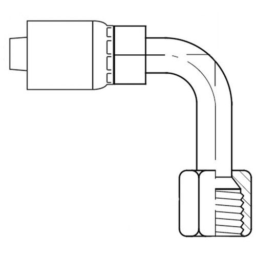SAE 45 deg Female Swivel Long Drop 90 Tube Elbow