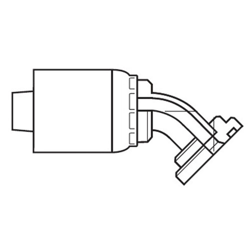 Metric Split Flange 45 deg Tube Elbow