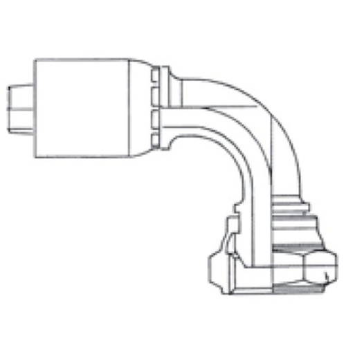 BSPP 60 deg Cone Female 90 deg Tube Elbow