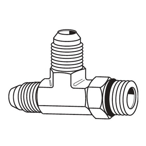 Straight Thread O-ring Run Tee, JIC 37 deg