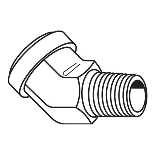 45 deg Street Elbow, Steel Hose Adapter