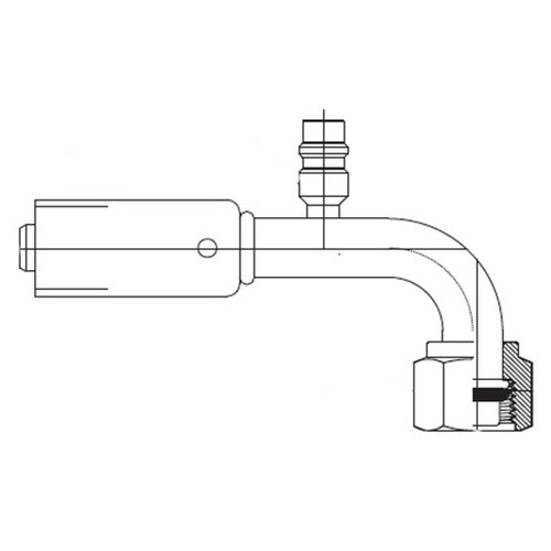 Bumped Tube O-Ring Female Swivel 90 deg W/R134a