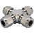3/8" Tube O.D. Union Cross, Double-Ferrule Stainless Steel 3/8"