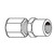 3/8" x 1/4" Female Connector, Steel Flareless Ermeto Connectors, Hose Adapters - 7255X6 3/8"