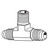 1/4"x 1/4" x 1/4" Male Branch Tee, JIC 37 Degree, Hose Adapters 1/4"x