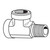 3/8" x 3/8" x 3/8" Male Run Tee, Steel Hose Adapters 3/8"