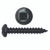 #8-18 x 1-1/4" Square Drive Pan Head Sheet Metal Screw, Black Zinc Oxide #8-18