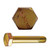 1/4 in-28 x 1-1/32" AN4 Hex Head Airframe Bolt, Cadmium Plated - Undrilled Shank 1/4