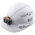 Hard Hat, Vented, Cap Style with Rechargeable Headlamp, White Hard
