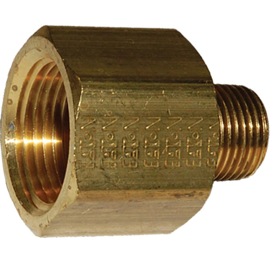 3/4 FPT x 3/8 MPT, Brass Pipe Adapter - 3200X12X6 - Hi-Line Inc.