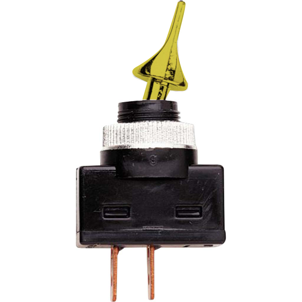 20 AMP, 12 VDC Amber, Duckbill Toggle Switch - Hi-Line Inc.