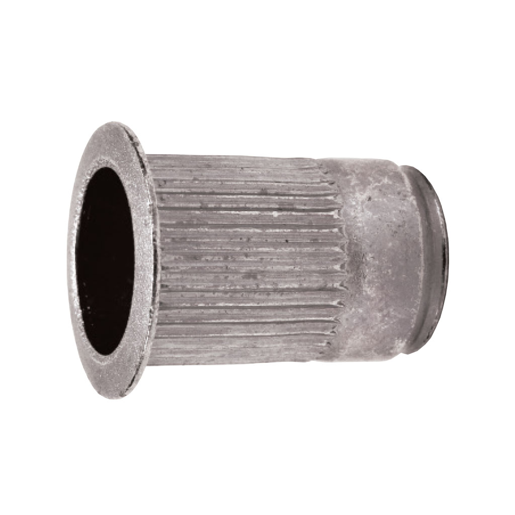 8-32 Rivet Nut, Knurled Flange, Zinc Plated - .420 Length - Hi