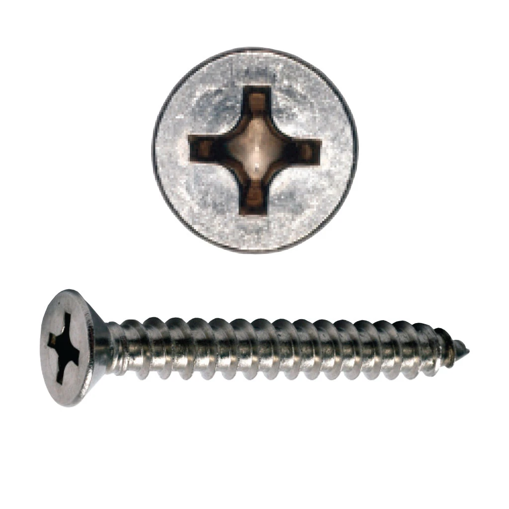 8 x 1 Phillips Flat Head Sheet Metal Screws Stainless Steel Qty 2500