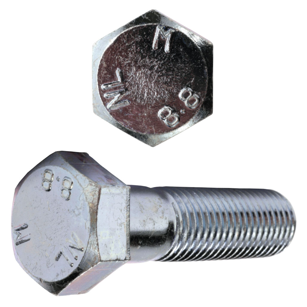 Qty-100 Hex Head Cap Screw Machine Bolt M6-1.0 x 20mm Grade 8.8 Zinc 