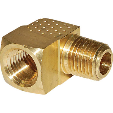 1/4 FPT x 1/4 MPT, Brass Pipe 90 deg Street Elbow - 3400X4 - Hi-Line Inc.