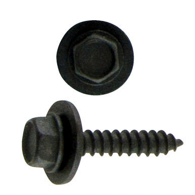 M4 x 20 x M17 mm Hex Loose Washer Sheet Metal Screw, Black