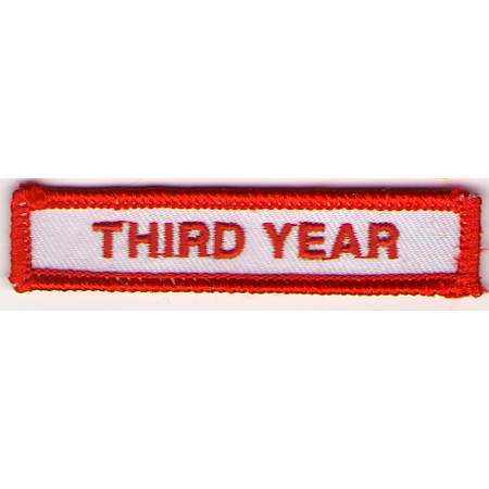 Third Year Embroidered Bar Patch