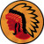 6 inch Chief Head with an orange background and black stitching