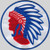 White and Blue Chief Head Embroidered Patch