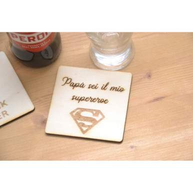 Crazy Birra Man Stars Sottobicchiere | 9x9 Cm | Finitura Lucida Con Supporto In Faesite | Regalo Originale