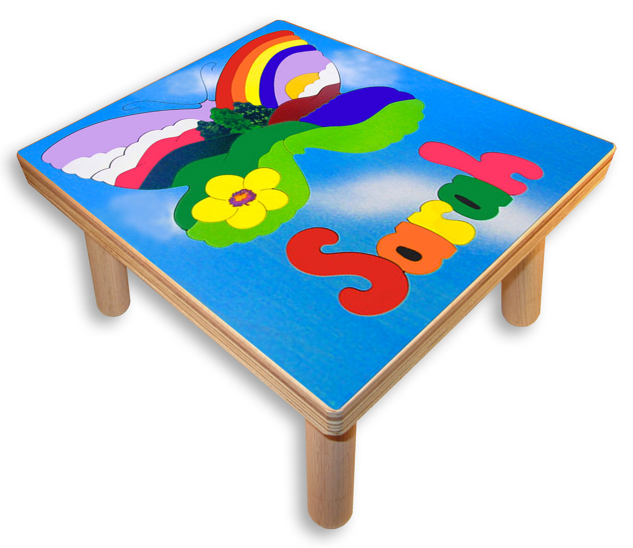 Name Puzzle Stool Butterfly Mountains Step Stool