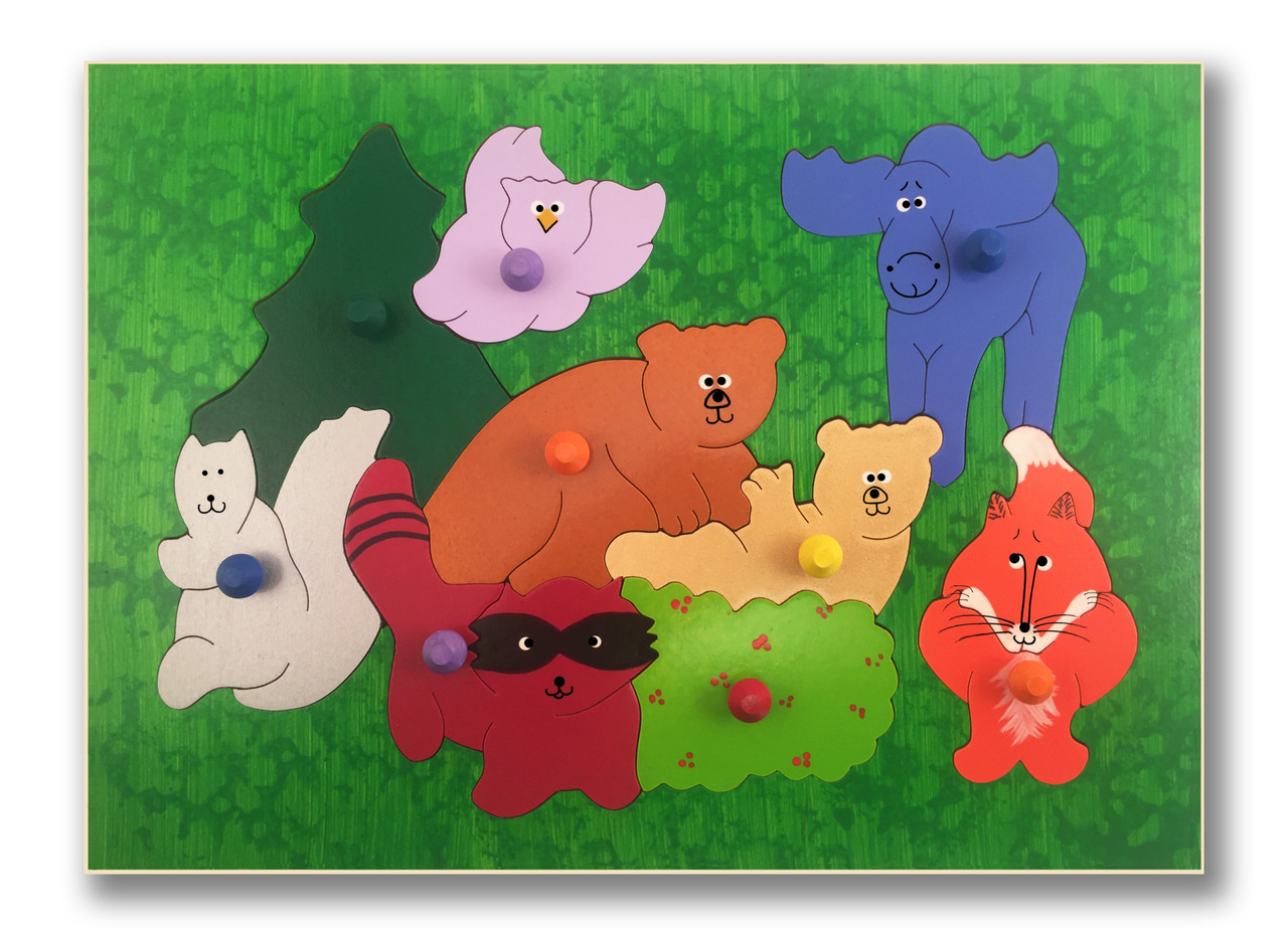 wooden animal puzzles for toddlers