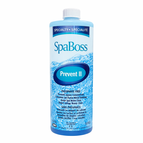 SpaBoss Prevent II phosphate-free hot tub scale and stain prevention concentrate 1 liter bottle
