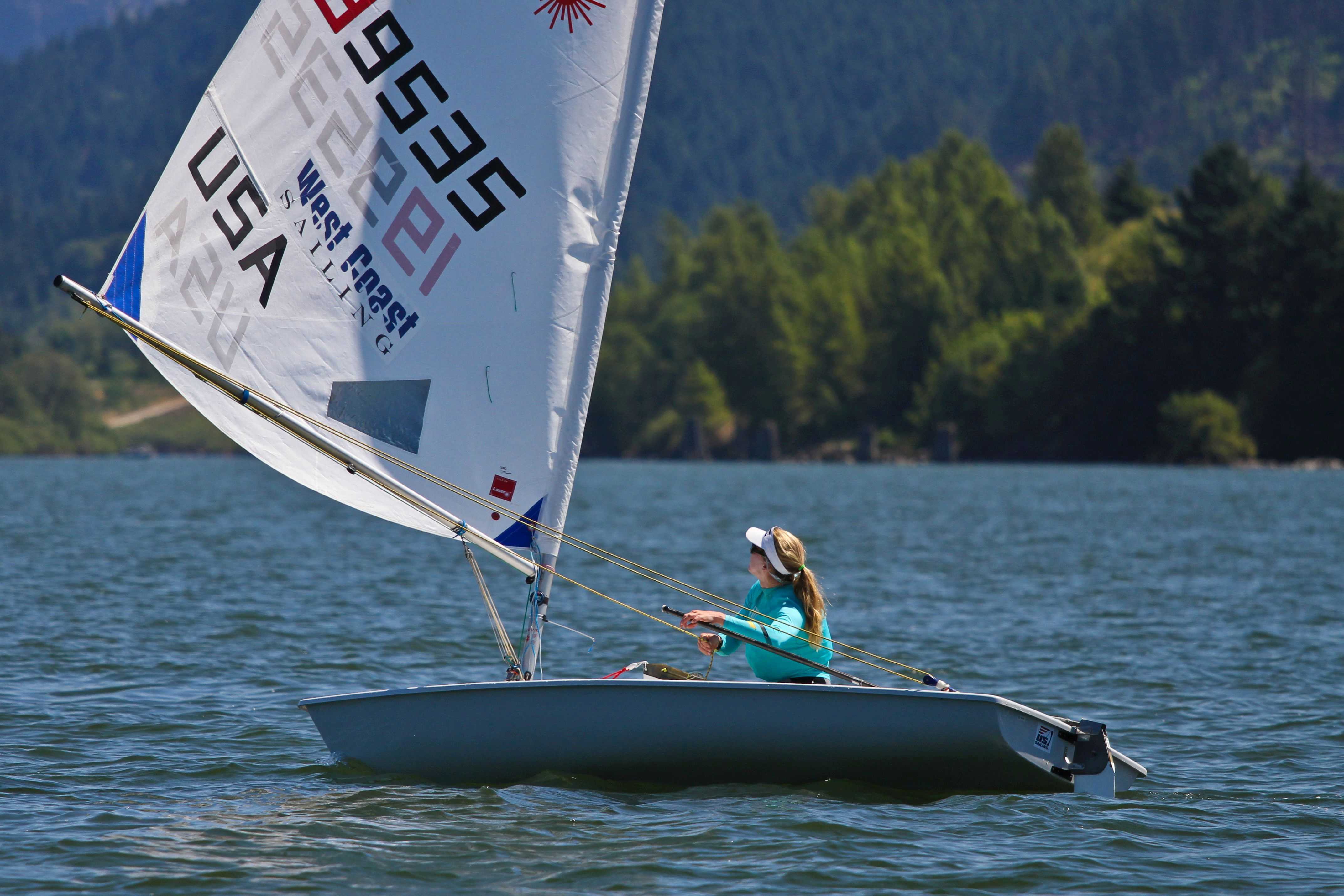 sailing a laser sailboat