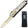 Straight Edge Gold Dragon Flagship OTF Knife Spear Point