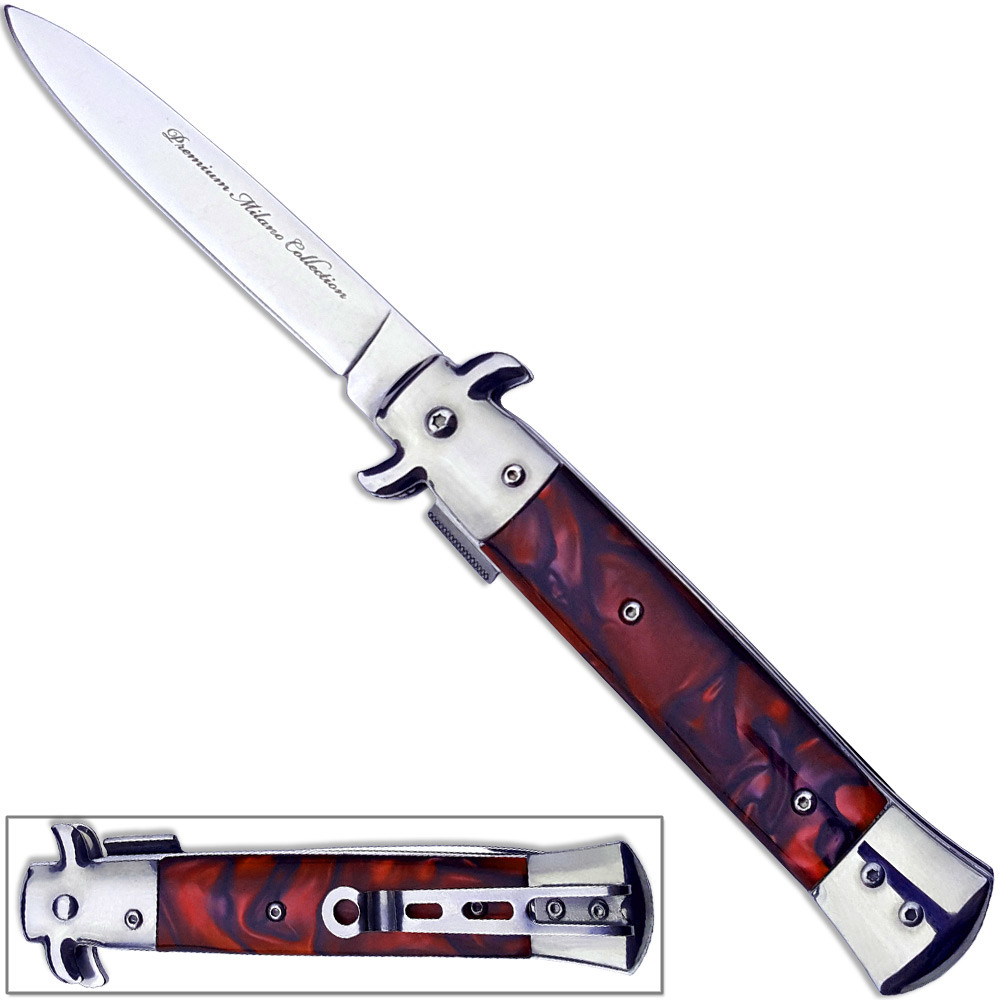 Premium Milano Collection " Spring Assist Knife - Red ...