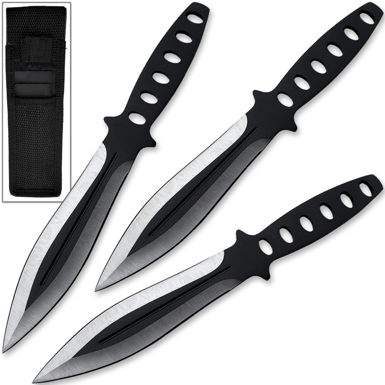 DeadEye Precision Throwing Knife Set 3pc Two Tone Black Stainles - Edge ...