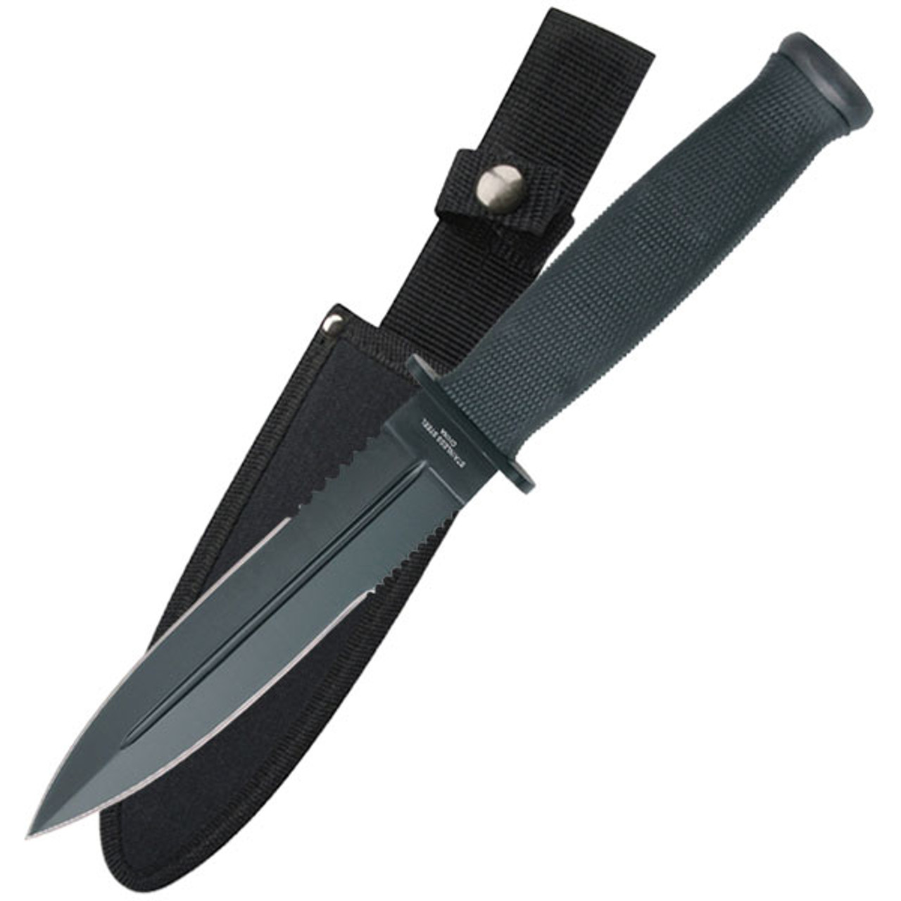 Double Edge Dagger With Black Rubber Handle Edge Import Double Edge Dagger With Black Rubber Handle Edge Import