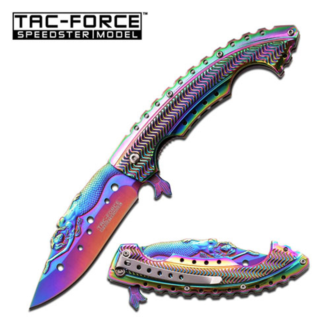 Tac Force Rainbow Titanium Speedster Assisted Opening Pocket Knife