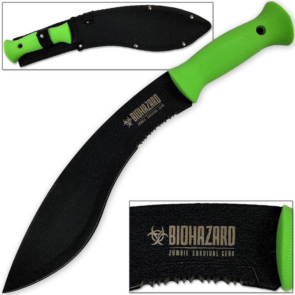 Wartech Zombie Killer Jungle Kukri Machete Knife Full Tang Hi-Vis