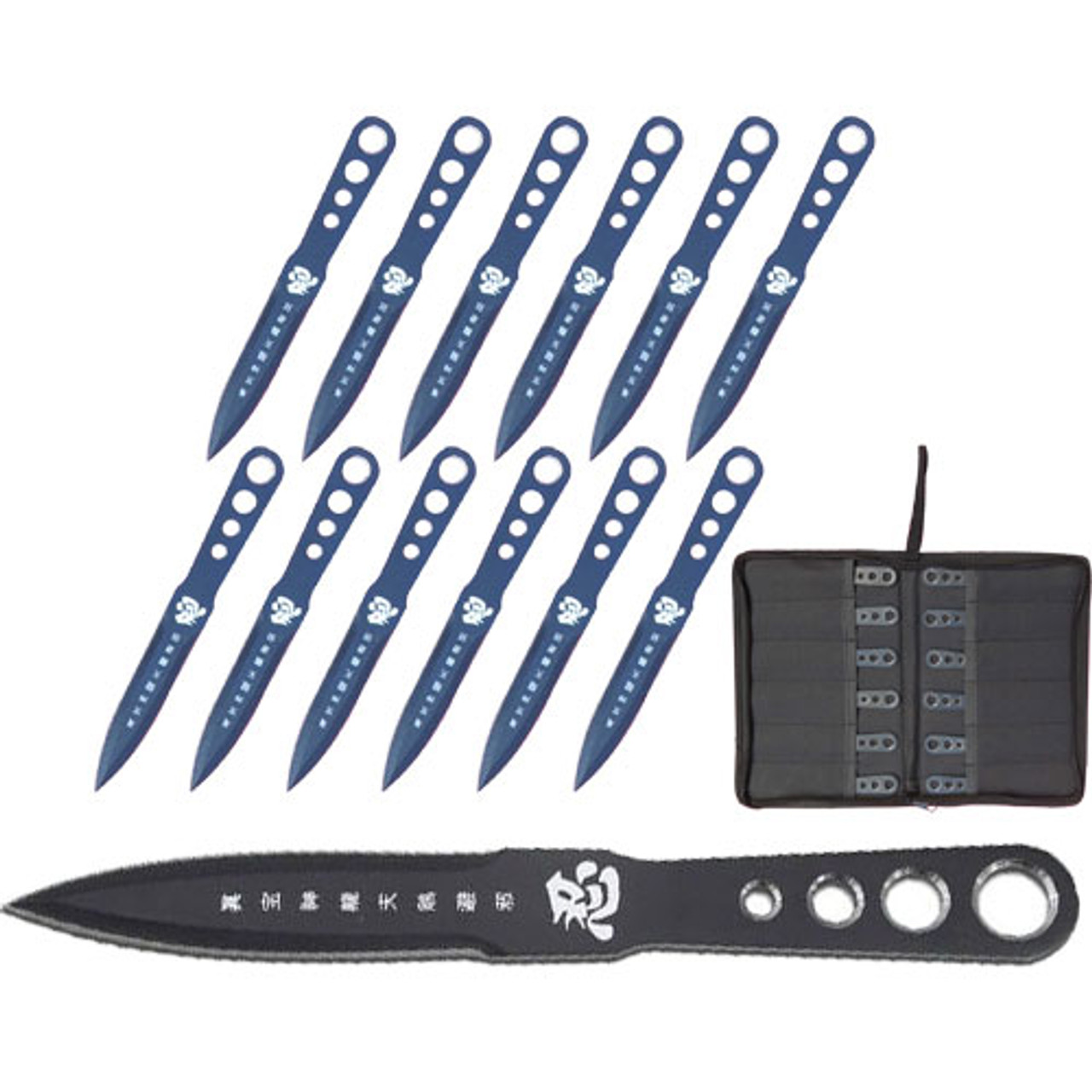 12pc Ninja THROWING KNIVES Ninja Kunai Throwers 6 Stainless Set w/ POUCH