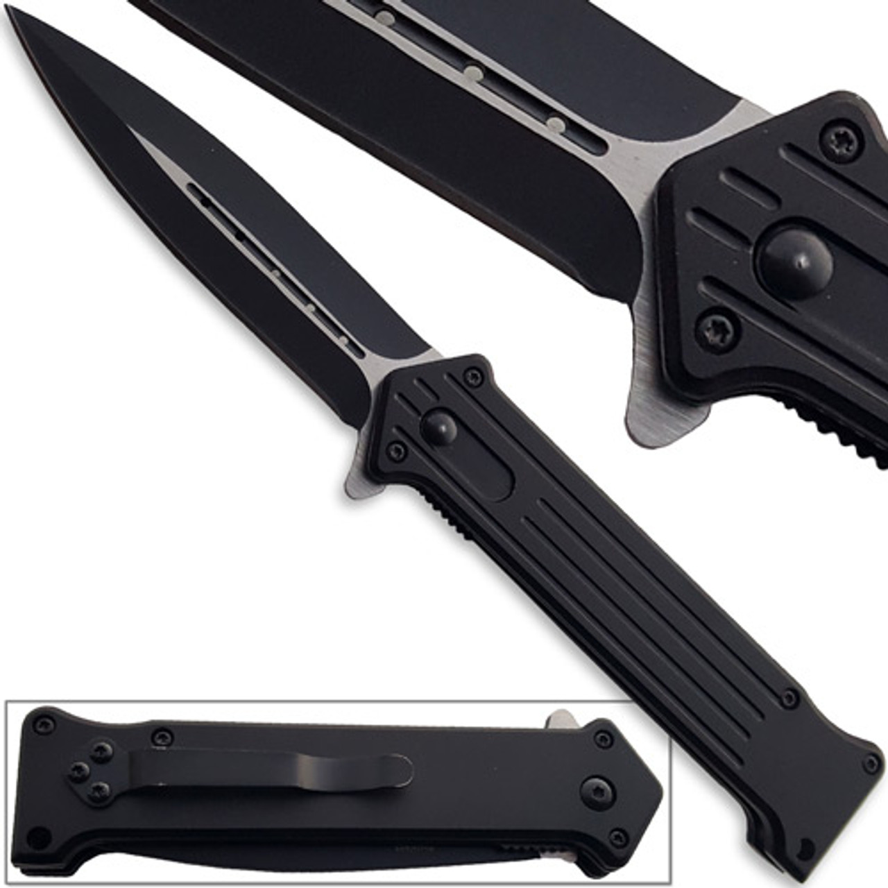 Spring Assist Fast Action Knife Black - Edge Import