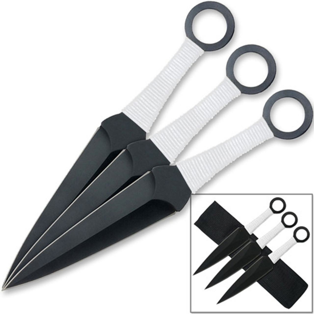 Nine Inch Black Kunai Ninja Throwing Knife Set For Sale, All Ninja Gear:  Largest Selection of Ninja Weapons, Throwing Stars