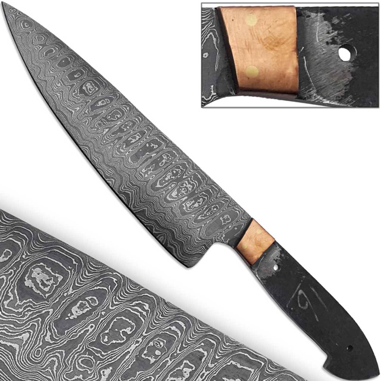 WHITE DEER 1095 Forged Steel Blank Santoku Chef Knife Japanese