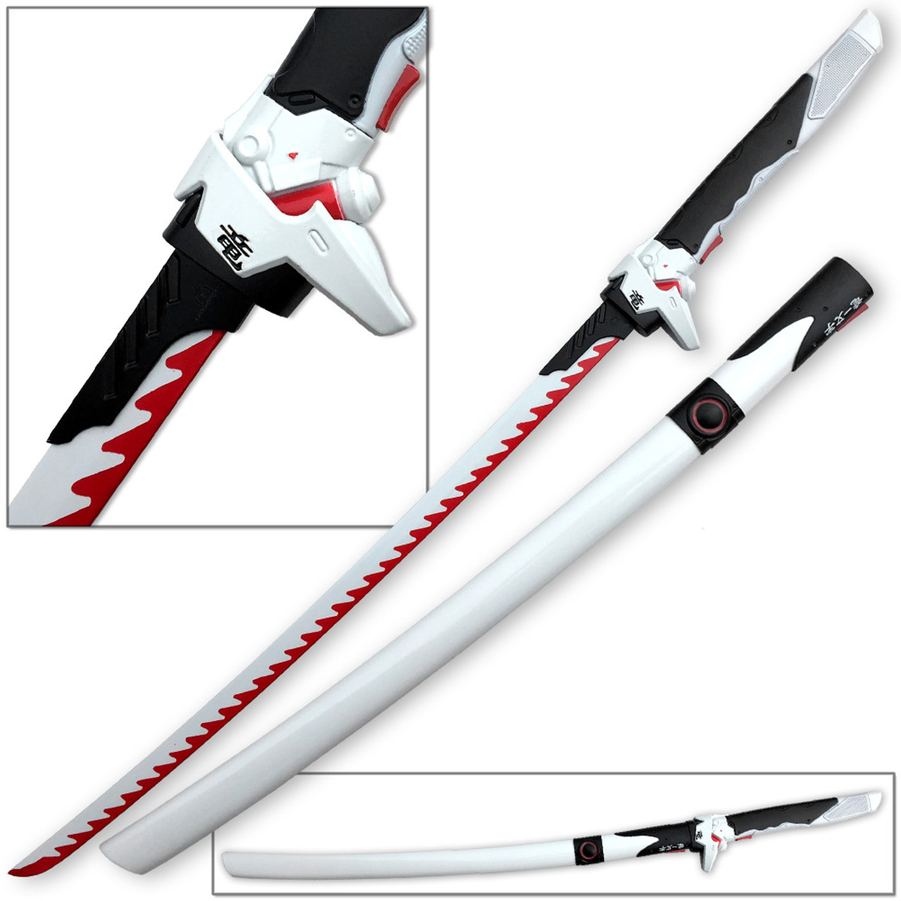 Overwatch Katana Genji Sword WHITE/RED Dragonblade Cybernetic Warrior Steel  Replica OW - Edge Import