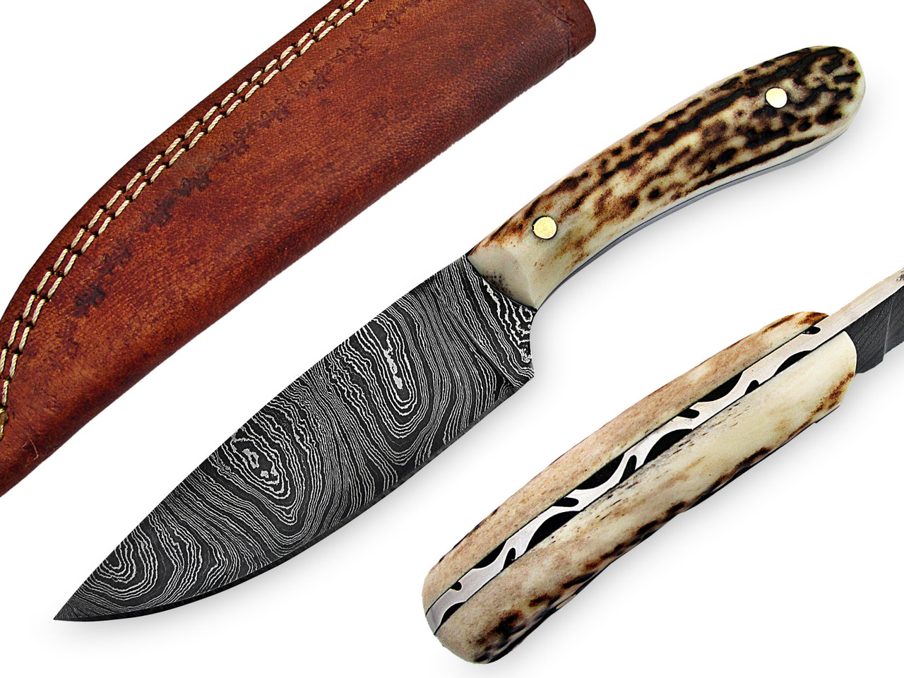 Mountain Stag Twist Knife Twist Pattern Damascus Blade Limited ...
